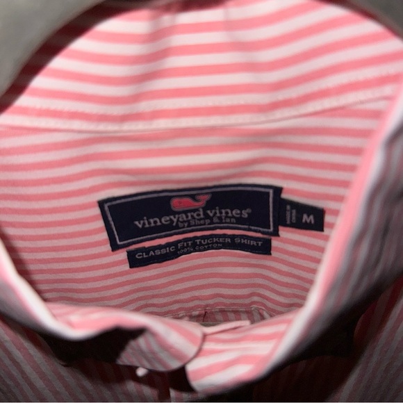 Vineyard Vines Pink and White Striped Classic Fit Tucker Shirt - Picture 4 of 7
